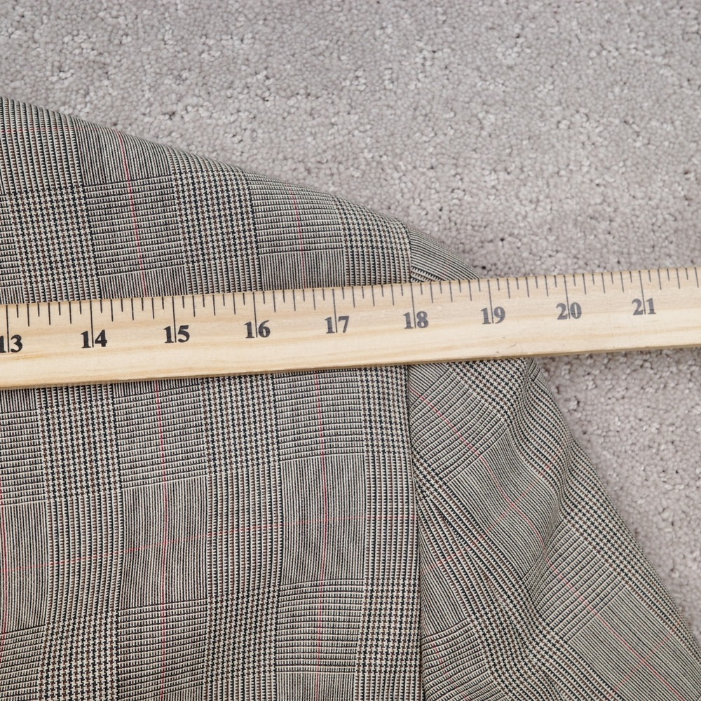 Jos A Bank Executive Suit Men 40R 31W 31L‎ Black Red Houndstooth Plaid Classic - Picture 7 of 16